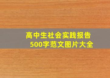 高中生社会实践报告500字范文图片大全