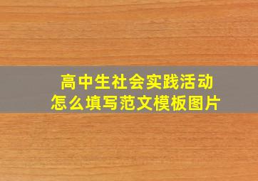 高中生社会实践活动怎么填写范文模板图片