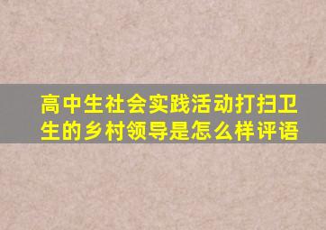 高中生社会实践活动打扫卫生的乡村领导是怎么样评语