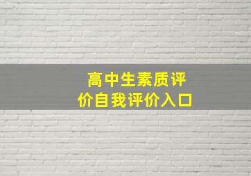 高中生素质评价自我评价入口