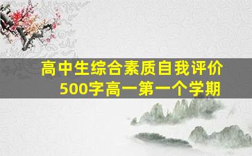 高中生综合素质自我评价500字高一第一个学期