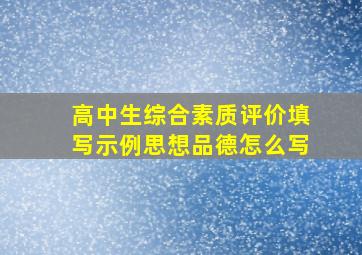 高中生综合素质评价填写示例思想品德怎么写