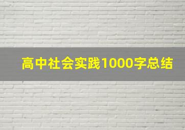 高中社会实践1000字总结