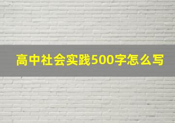 高中社会实践500字怎么写