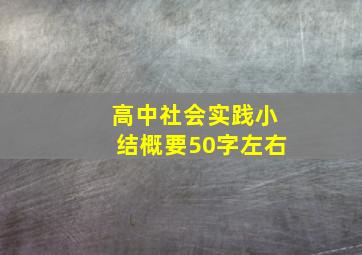 高中社会实践小结概要50字左右