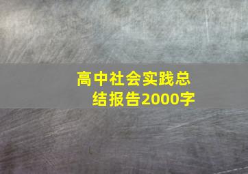 高中社会实践总结报告2000字