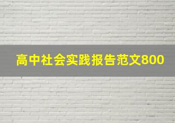 高中社会实践报告范文800