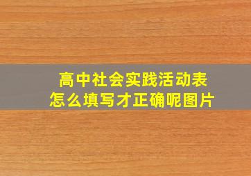 高中社会实践活动表怎么填写才正确呢图片