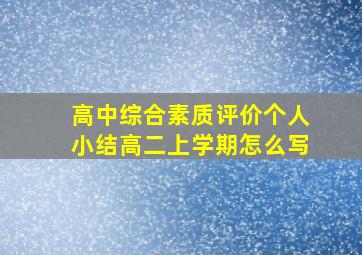 高中综合素质评价个人小结高二上学期怎么写