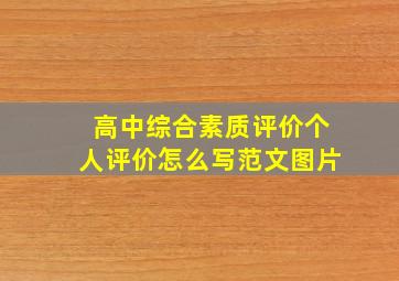 高中综合素质评价个人评价怎么写范文图片