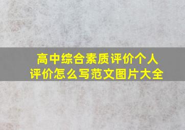 高中综合素质评价个人评价怎么写范文图片大全