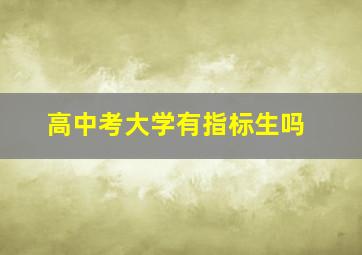 高中考大学有指标生吗