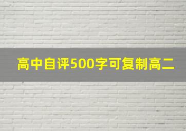 高中自评500字可复制高二