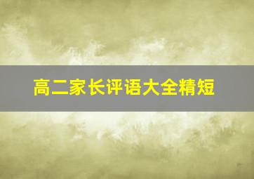 高二家长评语大全精短