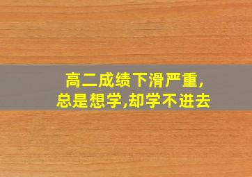 高二成绩下滑严重,总是想学,却学不进去