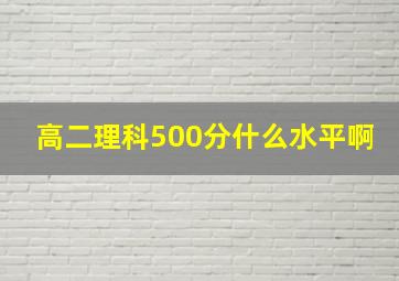 高二理科500分什么水平啊