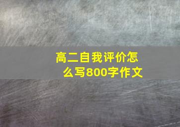 高二自我评价怎么写800字作文