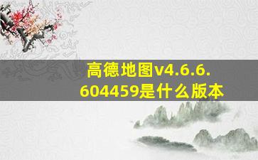 高德地图v4.6.6.604459是什么版本