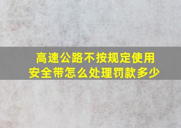 高速公路不按规定使用安全带怎么处理罚款多少