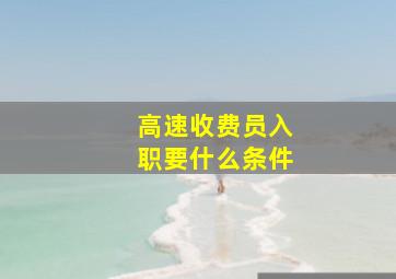 高速收费员入职要什么条件