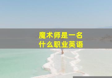 魔术师是一名什么职业英语