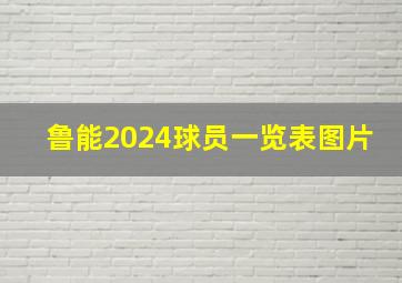 鲁能2024球员一览表图片