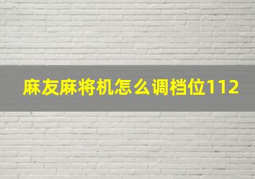 麻友麻将机怎么调档位112