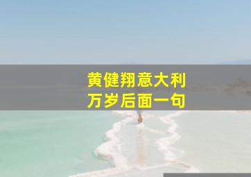 黄健翔意大利万岁后面一句