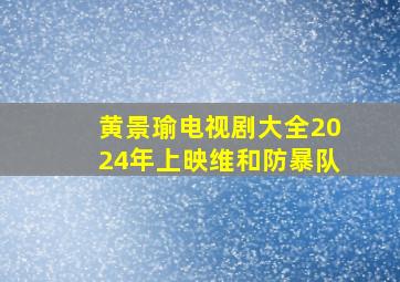 黄景瑜电视剧大全2024年上映维和防暴队