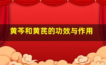 黄芩和黄芪的功效与作用