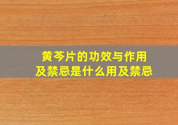 黄芩片的功效与作用及禁忌是什么用及禁忌