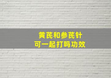 黄芪和参芪针可一起打吗功效