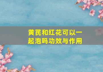 黄芪和红花可以一起泡吗功效与作用