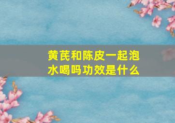 黄芪和陈皮一起泡水喝吗功效是什么