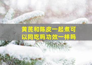 黄芪和陈皮一起煮可以同吃吗功效一样吗