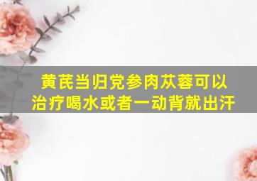 黄芪当归党参肉苁蓉可以治疗喝水或者一动背就出汗