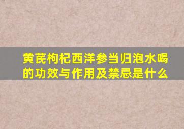 黄芪枸杞西洋参当归泡水喝的功效与作用及禁忌是什么