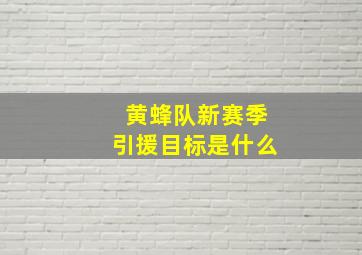 黄蜂队新赛季引援目标是什么