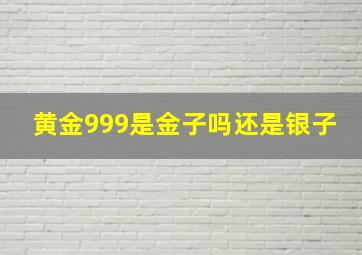 黄金999是金子吗还是银子