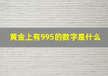 黄金上有995的数字是什么