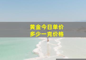 黄金今日单价多少一克价格