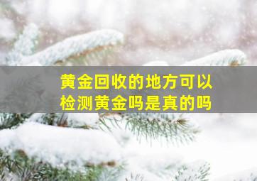 黄金回收的地方可以检测黄金吗是真的吗