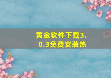 黄金软件下载3.0.3免费安装热