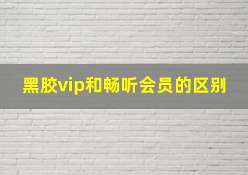 黑胶vip和畅听会员的区别