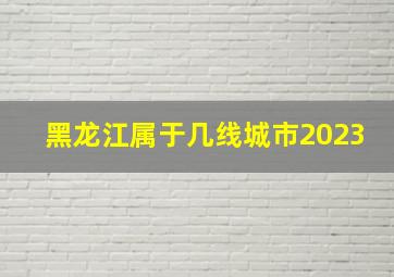 黑龙江属于几线城市2023