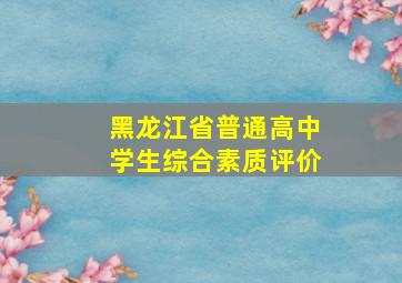 黑龙江省普通高中学生综合素质评价