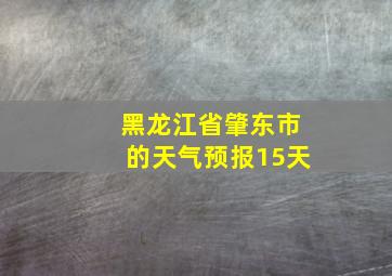 黑龙江省肇东市的天气预报15天