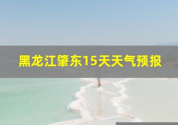 黑龙江肇东15天天气预报