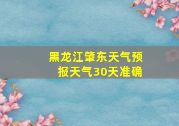 黑龙江肇东天气预报天气30天准确