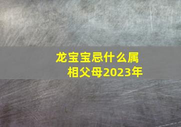 龙宝宝忌什么属相父母2023年